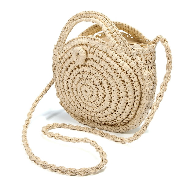 Color : Primary Color, Size : 21167cm Beach Purse and Handbags Women Straw Shoulder Bag Weave Crossbody Bag Top Handle Handbag Summer Beach Purse Straps Natural Chic Handwoven Bag 